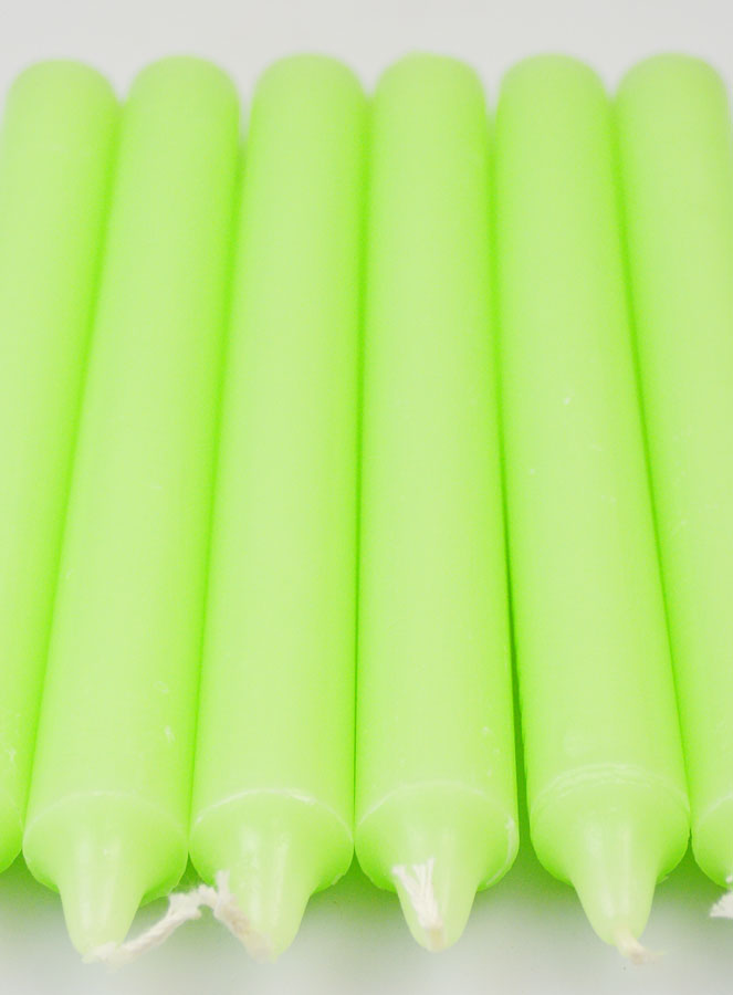 6 Bougies Teintées Masse Couleur Vert Pâle - Vert Clair (pic 4)