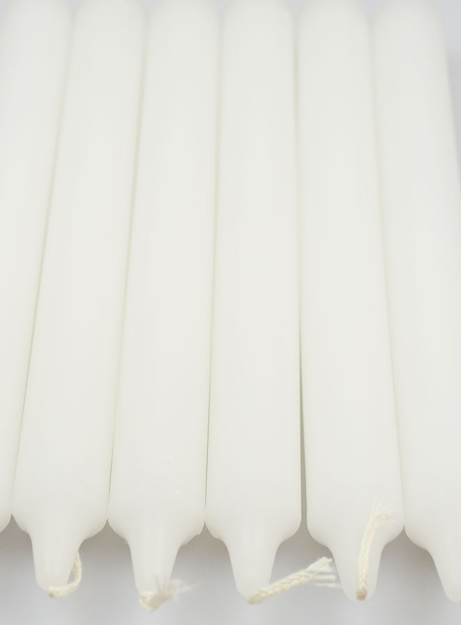 6 Bougies Teintées Masse Couleur Blanche (pic 3)