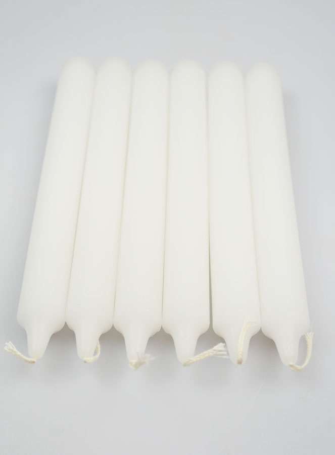 6 Bougies Teintées Masse Couleur Blanche (pic 4)