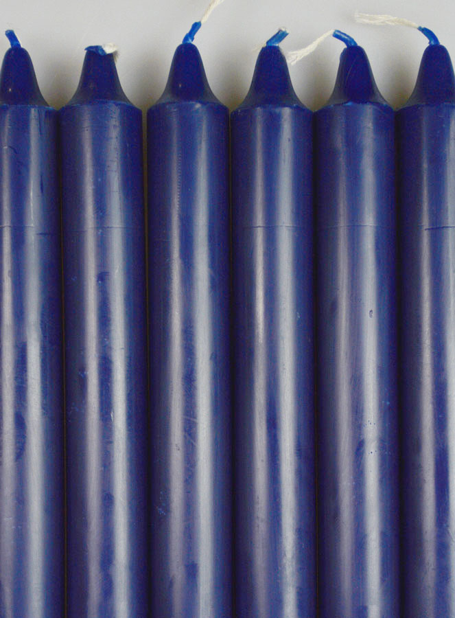 6 Bougies Teintées Masse Couleur Bleu Marine (pic 3)