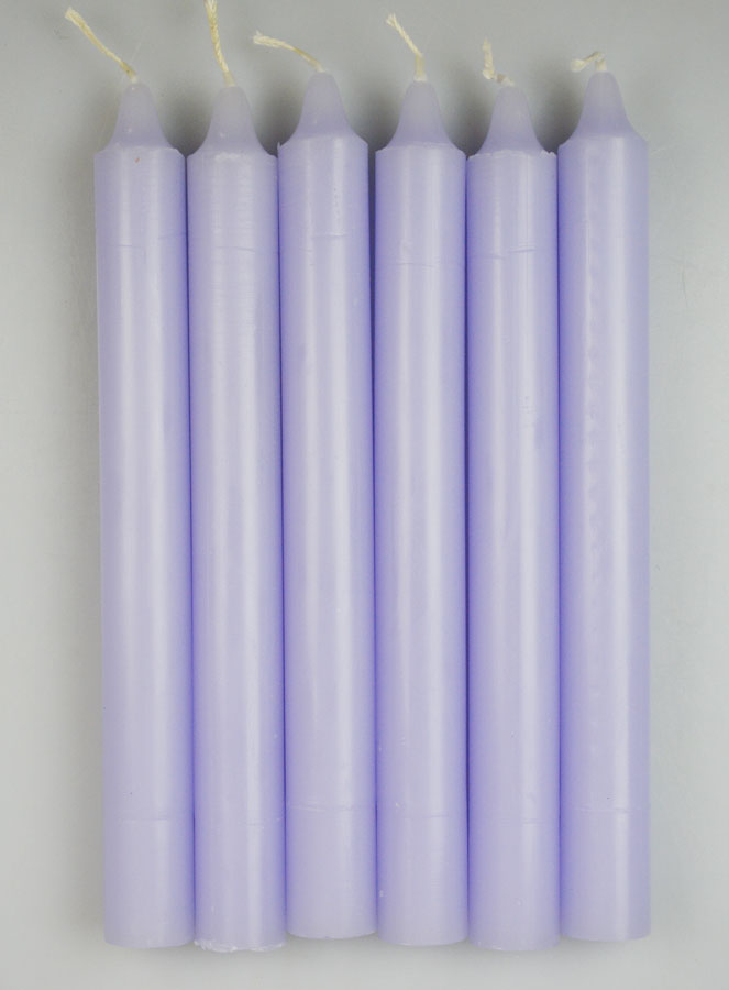 6 Bougies Teintées Masse Couleur Parme (pic 1)