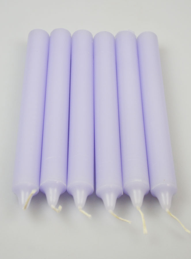 6 Bougies Teintées Masse Couleur Parme (pic 2)