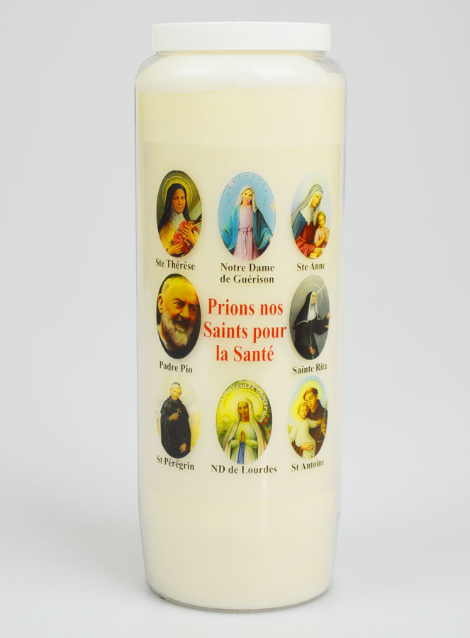 Bougie de Neuvaine Prier nos Saints pour les Malades - 17.5cm (pic 1)