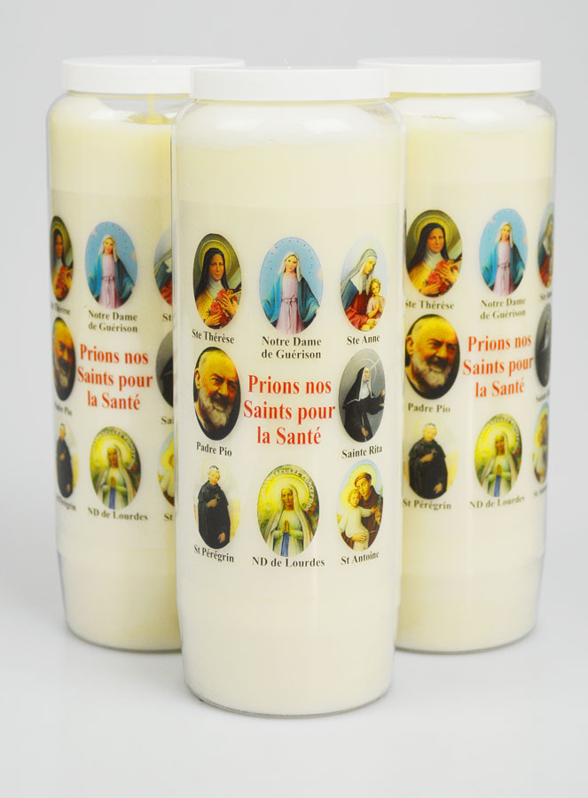 Lot de 3 Bougies de Neuvaine Prier nos Saints pour les Malades (pic 1)