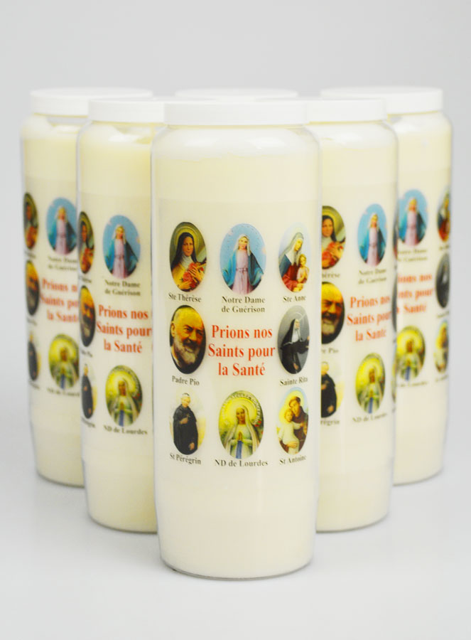 Lot de 6 Bougies de Neuvaine Prier nos Saints pour les Malades (pic 1)