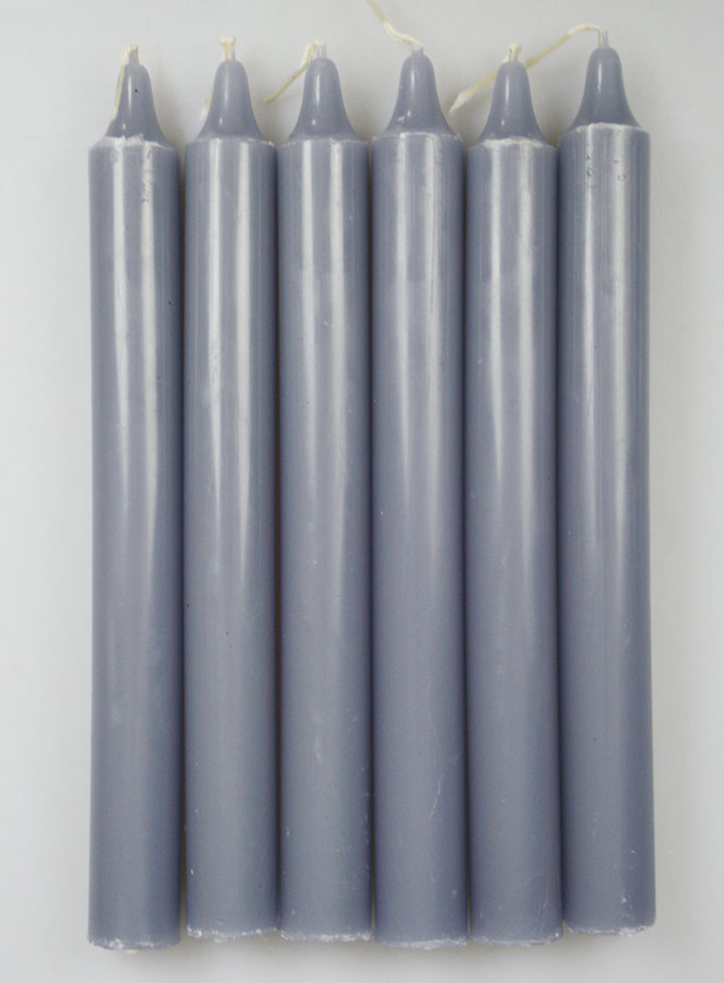 6 Bougies Teintées Masse Couleur Grise (pic 1)