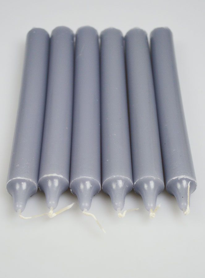6 Bougies Teintées Masse Couleur Grise (pic 2)