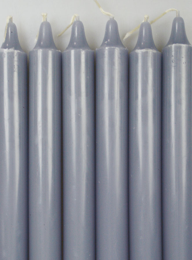 6 Bougies Teintées Masse Couleur Grise (pic 3)