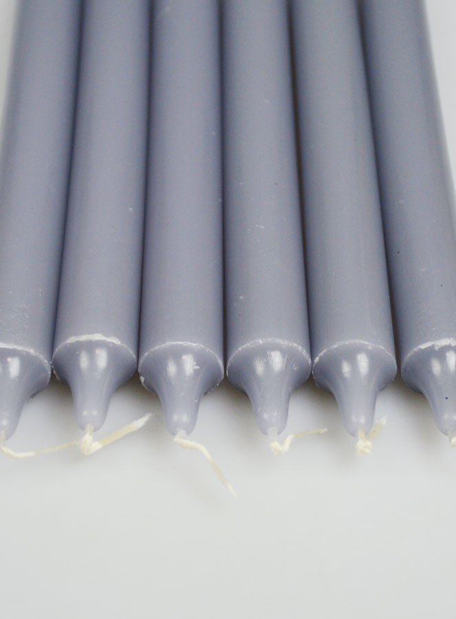 6 Bougies Teintées Masse Couleur Grise (pic 4)