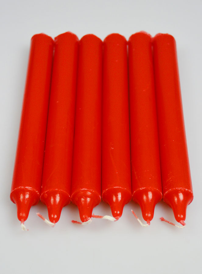 6 Bougies Teintées Masse Couleur Rouge (pic 2)