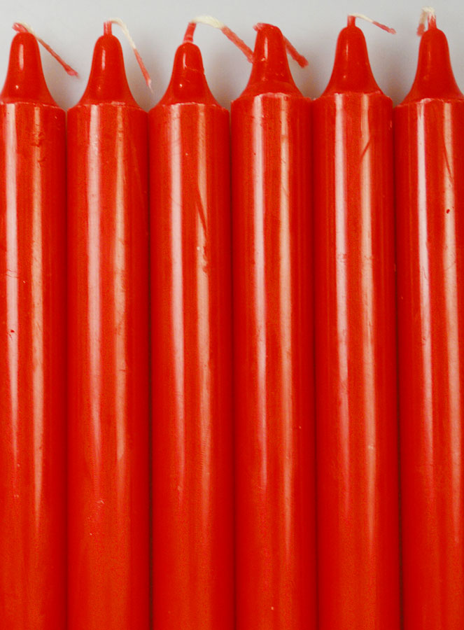 6 Bougies Teintées Masse Couleur Rouge (pic 3)