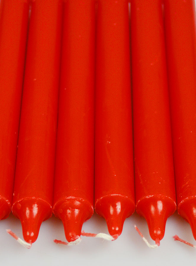 6 Bougies Teintées Masse Couleur Rouge (pic 4)