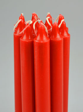 12 Bougies Teintées Masse de Prières Rouges (pic 1)