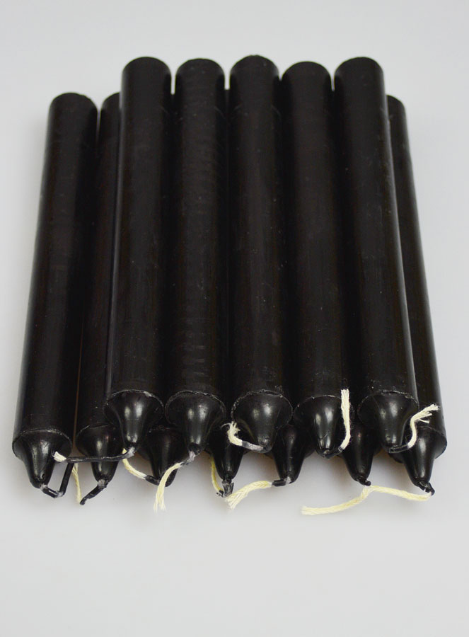 12 Bougies Teintées Masse de Prières Noires (pic 2)