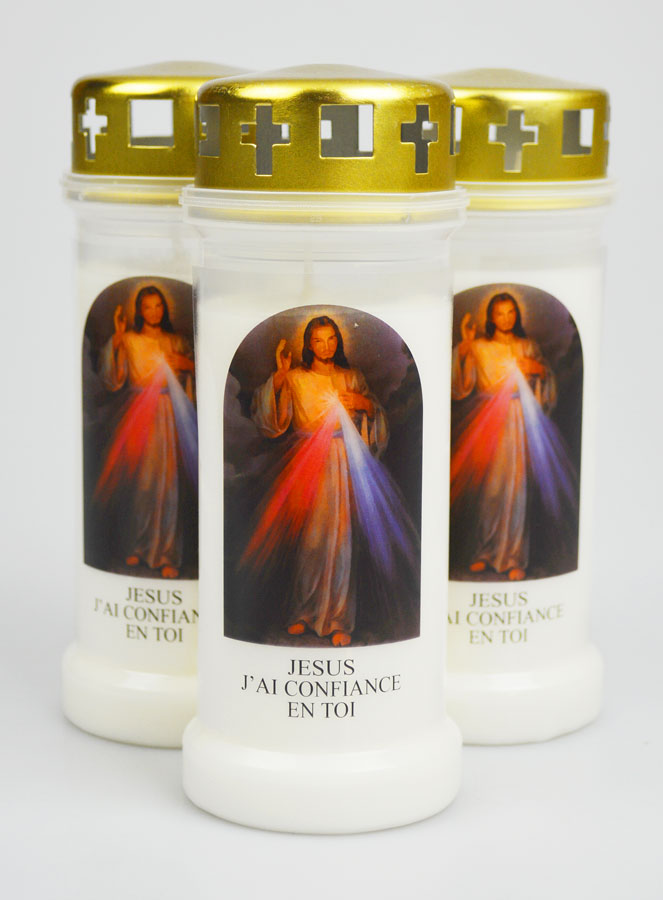 Lot de 3 Bougies de Cimetière - Miséricorde Divine (pic 1)