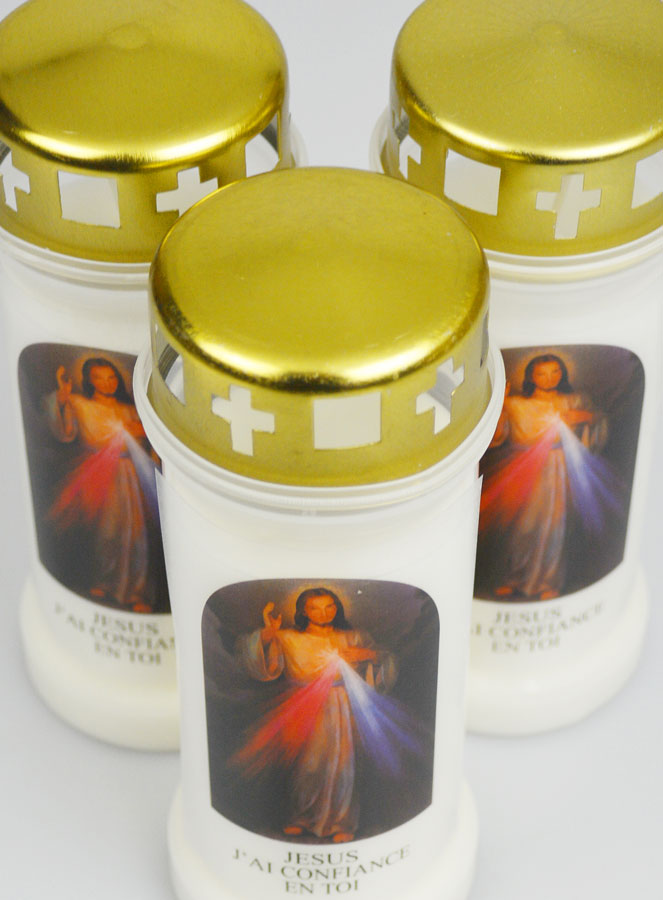 Lot de 3 Bougies de Cimetière - Miséricorde Divine (pic 4)