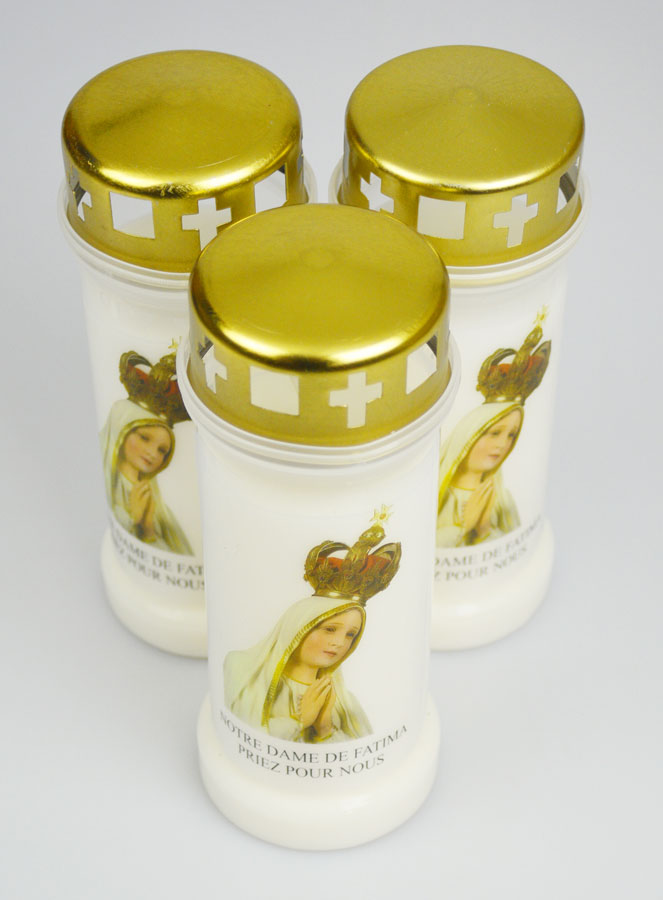 Lot de 3 Bougies de Cimetière - Notre Dame de Fatima (pic 2)