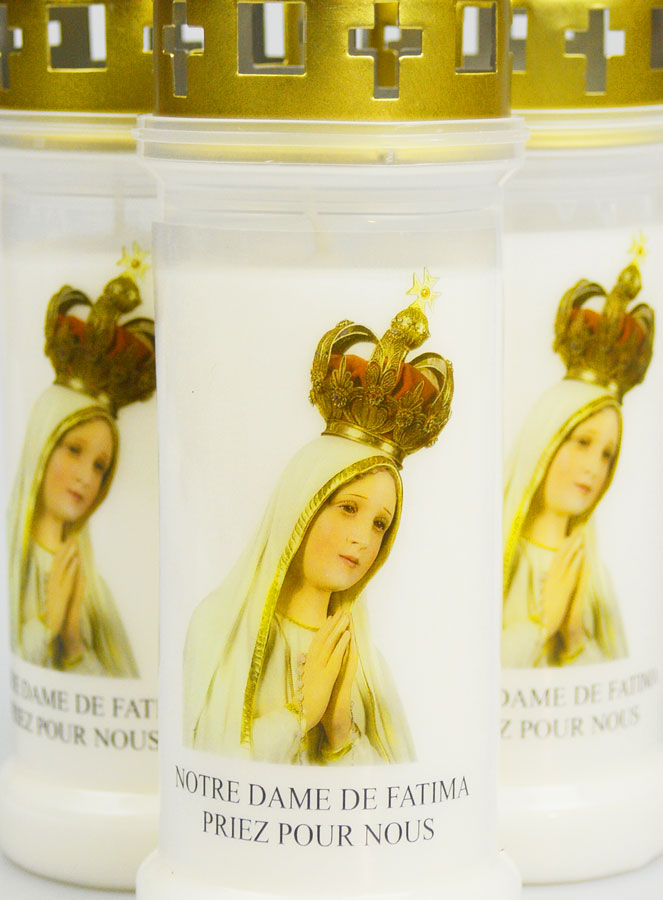 Lot de 3 Bougies de Cimetière - Notre Dame de Fatima (pic 3)