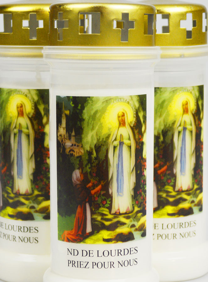 Lot de 3 Bougies de Cimetière - Notre Dame de Lourdes (pic 3)