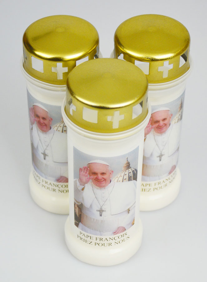 Lot de 3 Bougies de Cimetière - Pape François (pic 2)