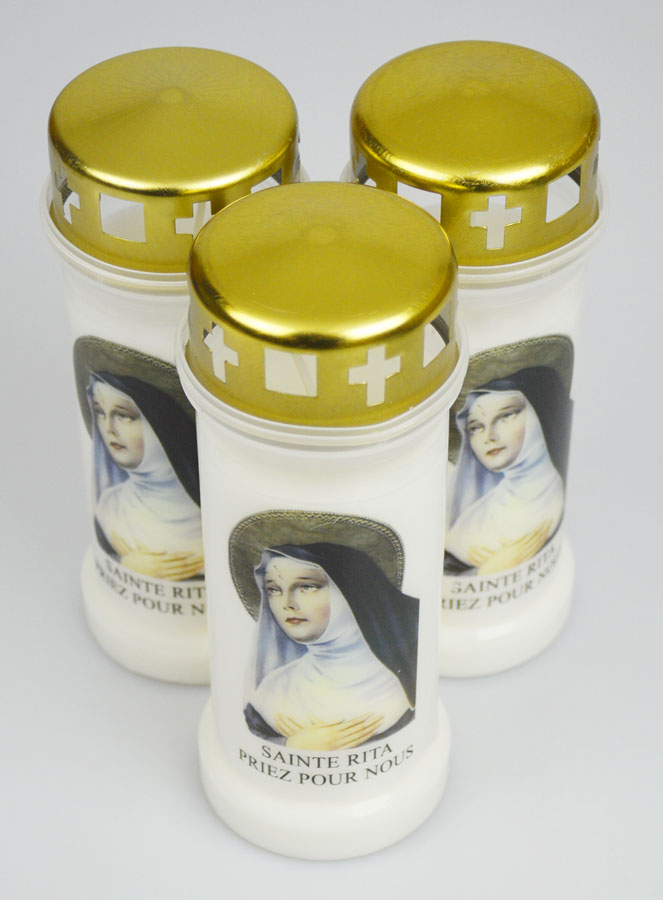Lot de 3 Bougies de Cimetière - Sainte Rita (pic 2)