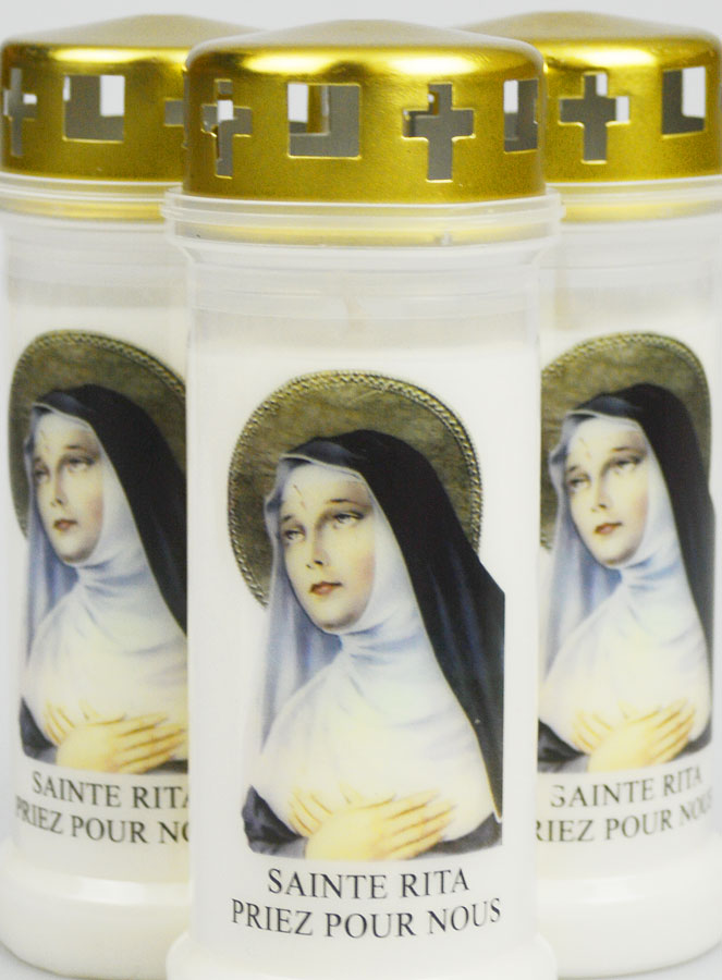 Lot de 3 Bougies de Cimetière - Sainte Rita (pic 3)