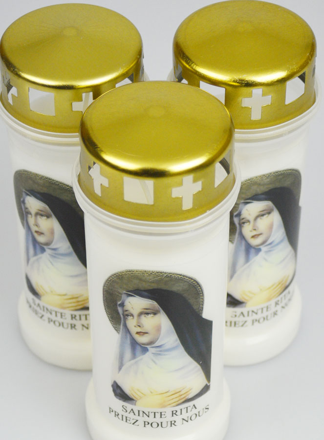 Lot de 3 Bougies de Cimetière - Sainte Rita (pic 4)