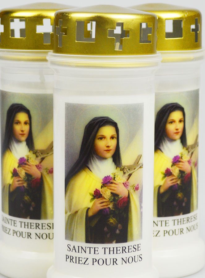 Lot de 3 Bougies de Cimetière - Sainte Thérèse (pic 3)
