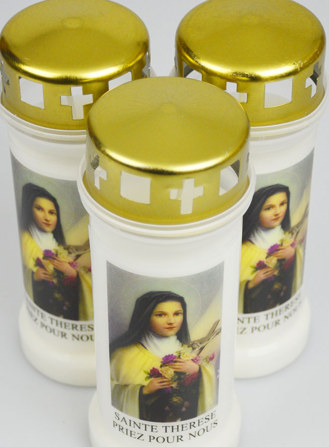 Lot de 3 Bougies de Cimetière - Sainte Thérèse (pic 4)