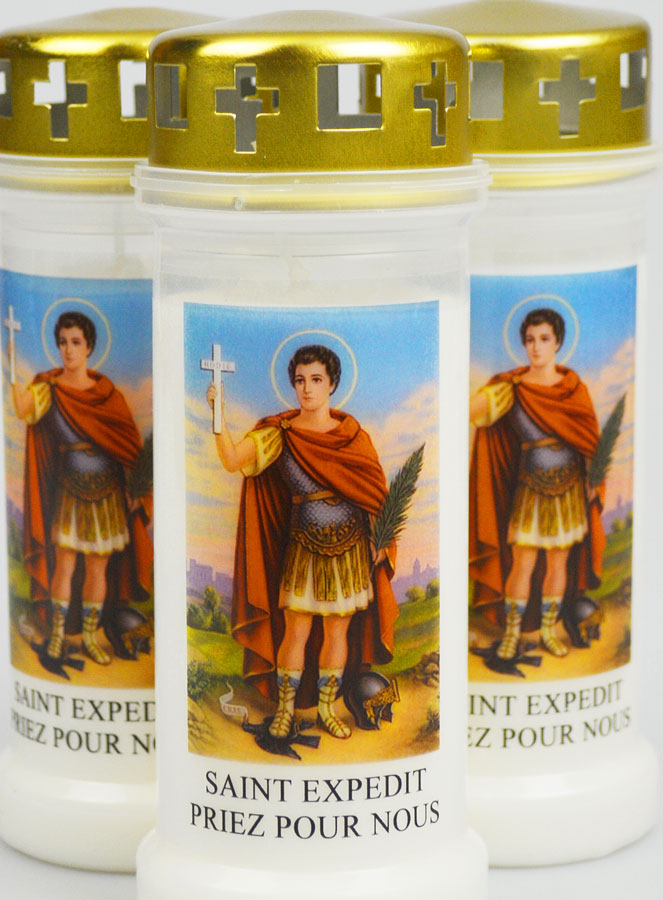 Lot de 3 Bougies de Cimetière - Saint Expédit (pic 3)