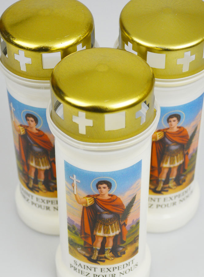 Lot de 3 Bougies de Cimetière - Saint Expédit (pic 4)