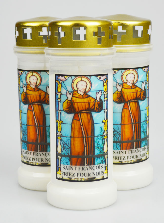 Lot de 3 Bougies de Cimetière - Saint François (pic 1)
