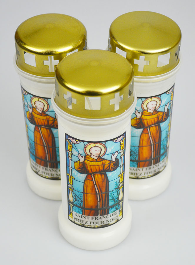 Lot de 3 Bougies de Cimetière - Saint François (pic 2)
