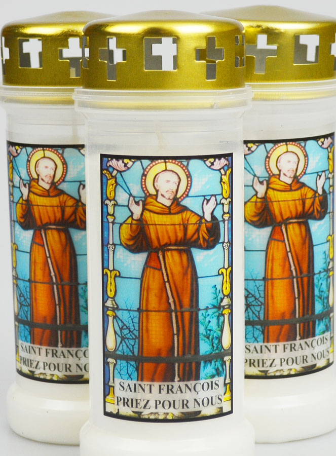 Lot de 3 Bougies de Cimetière - Saint François (pic 3)