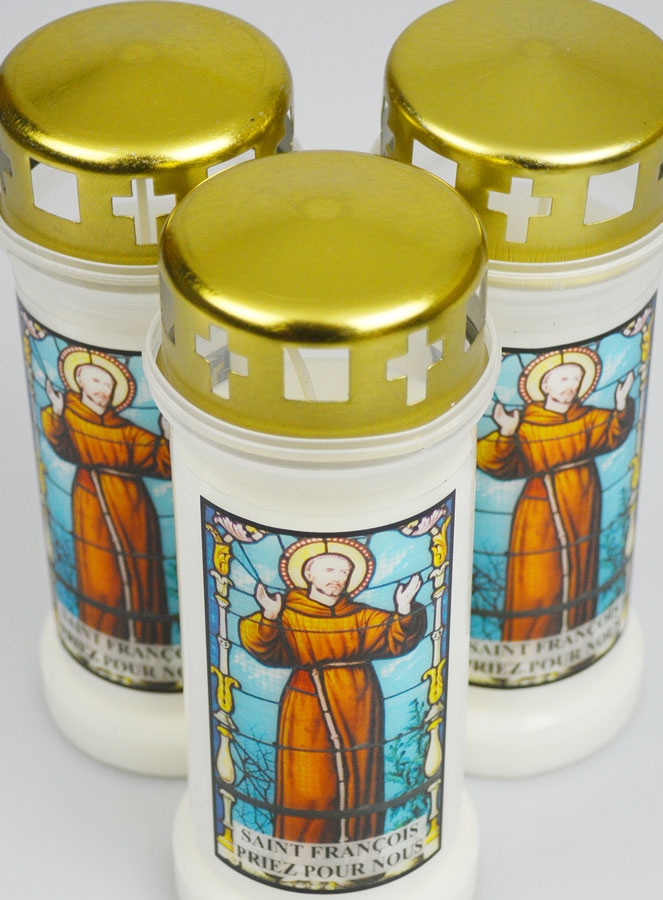 Lot de 3 Bougies de Cimetière - Saint François (pic 4)