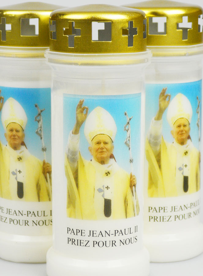 Lot de 3 Bougies de Cimetière - Pape Saint Jean-Paul 2 (pic 3)