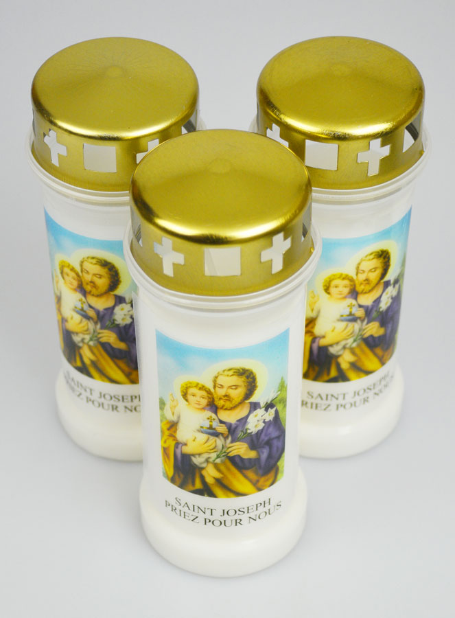 Lot de 3 Bougies de Cimetière - Saint Joseph (pic 2)