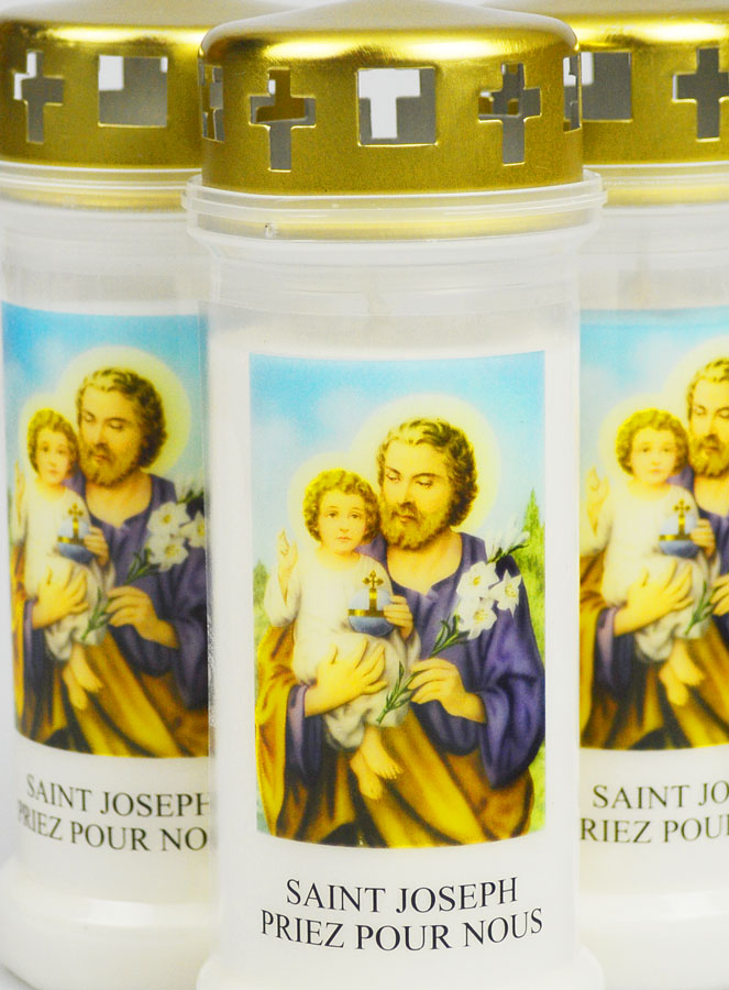 Lot de 3 Bougies de Cimetière - Saint Joseph (pic 3)