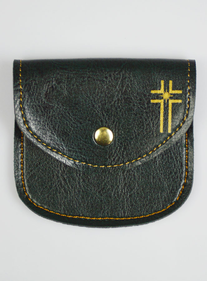 Pochette à Chapelet Verte - Cuir (pic 1)