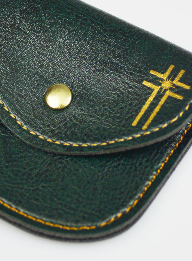 Pochette à Chapelet Verte - Cuir (pic 4)