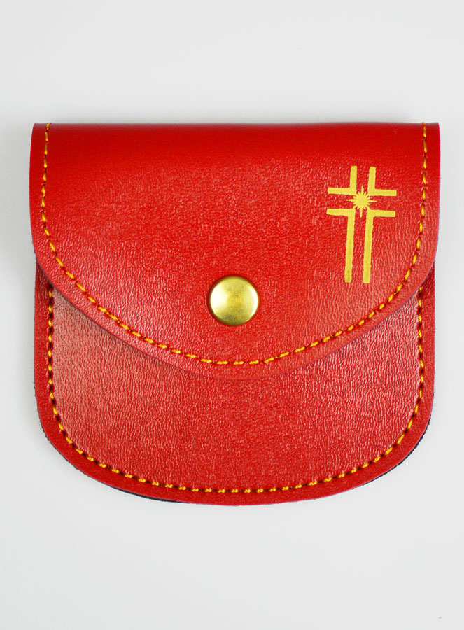 Pochette à Chapelet Rouge - Cuir (pic 1)