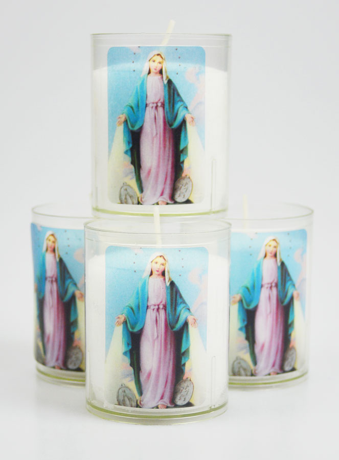 4 Bougies Veilleuses d'Eglise - Vierge Miraculeuse (pic 1)