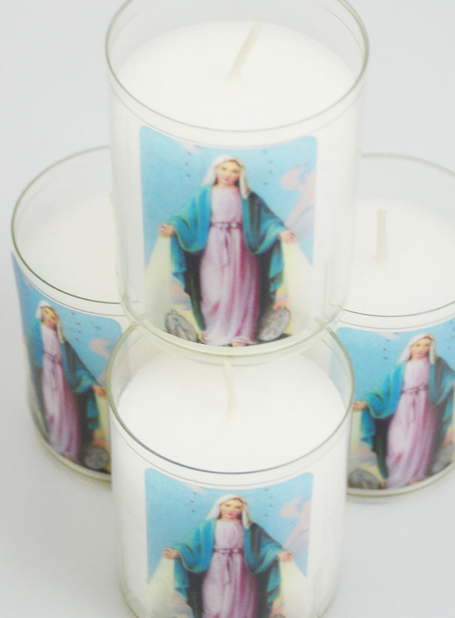 4 Bougies Veilleuses d'Eglise - Vierge Miraculeuse (pic 4)