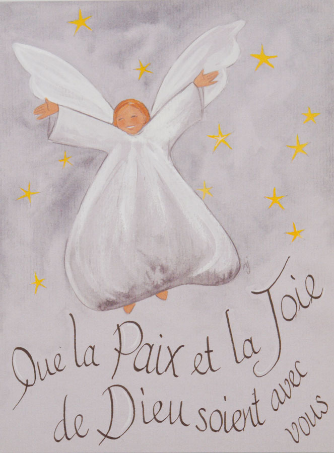 Carte de Baptême Ange de la Paix et Joie de Dieu - 10 X 15cm (pic 1)