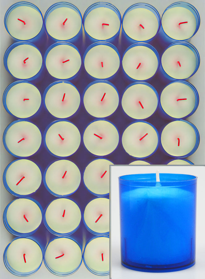 12 Bougies Votives - Veilleuses Bleues - 20h (pic 1)