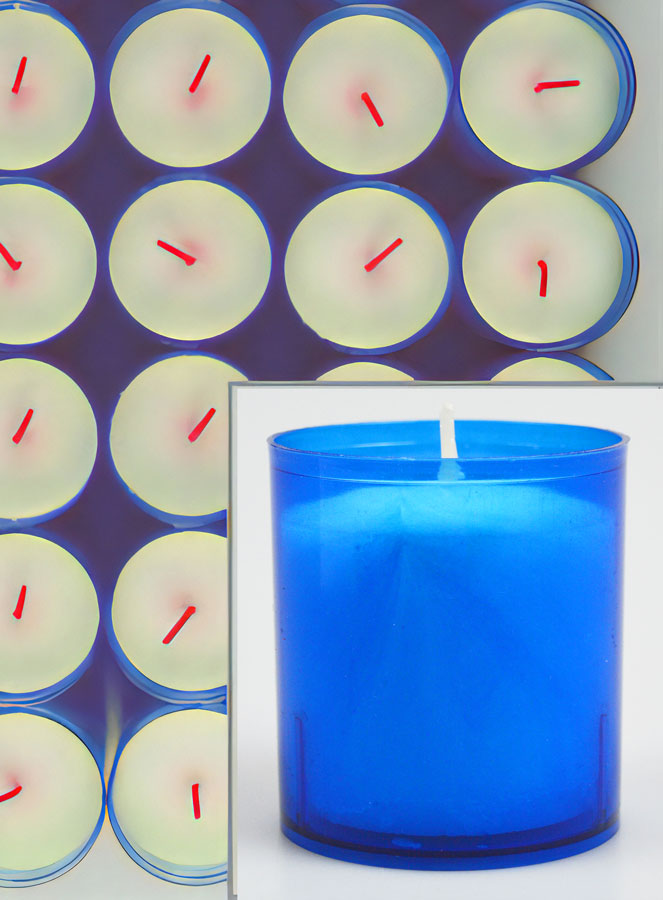 12 Bougies Votives - Veilleuses Bleues - 20h (pic 3)
