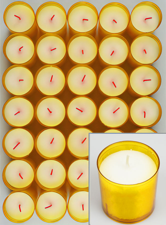 12 Bougies Votives - Veilleuses Oranges - 20h (pic 2)