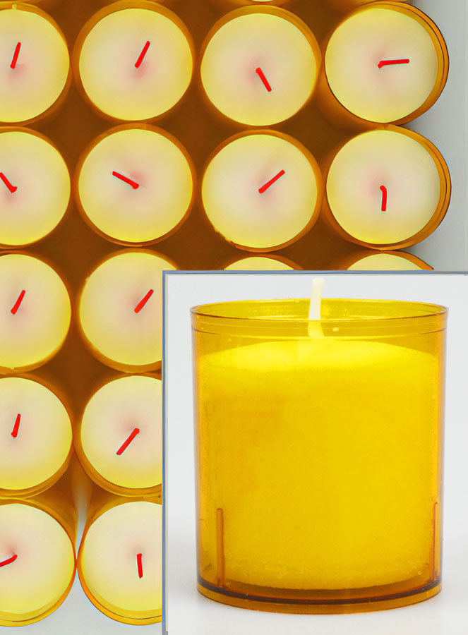 12 Bougies Votives - Veilleuses Oranges - 20h (pic 3)