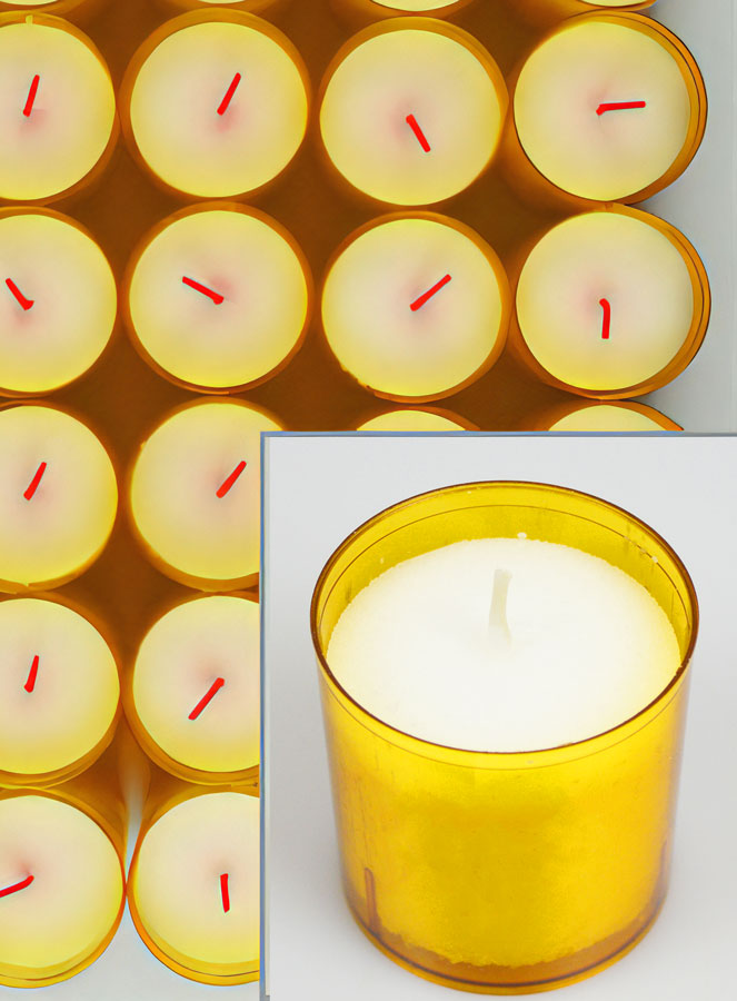 12 Bougies Votives - Veilleuses Oranges - 20h (pic 4)