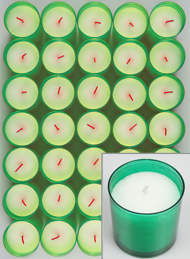12 Bougies Votives - Veilleuses Vertes - 20h (pic 2)